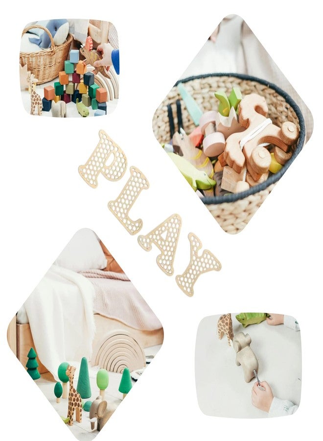 Xtlonbom Wooden Play Rattan Letters Set，Play Room wall Decor，Large Rattan Letters for Wall Decor Boho Wall Signs Playroom，playroom Sign Art Kids Playroom Decor Nursery Room Decorations for Girls Boys - Image 3
