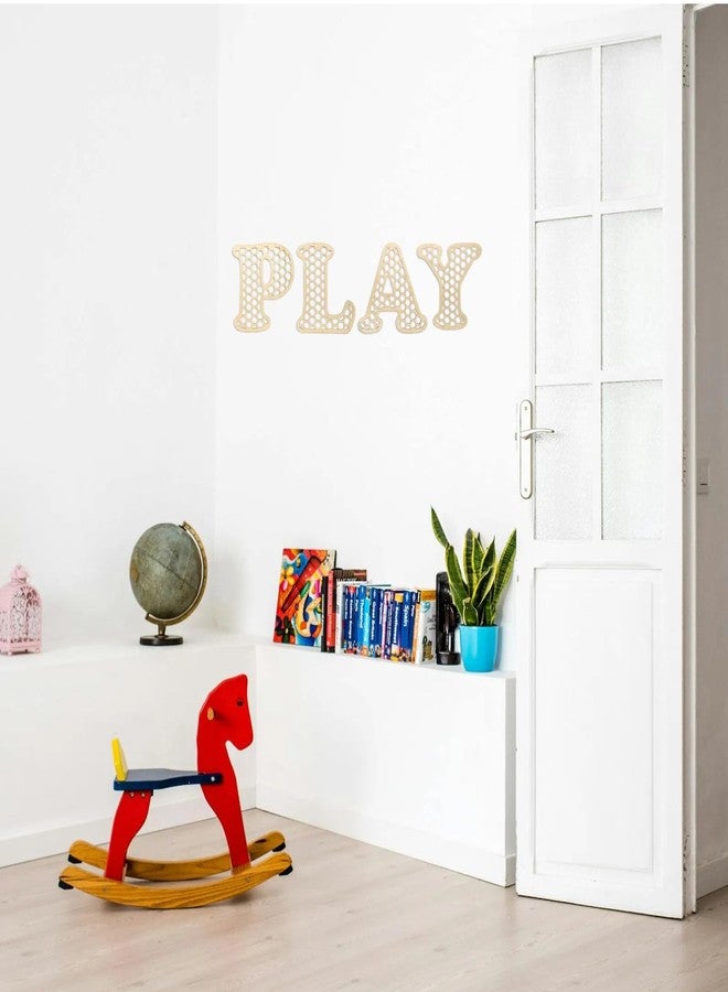 Xtlonbom Wooden Play Rattan Letters Set，Play Room wall Decor，Large Rattan Letters for Wall Decor Boho Wall Signs Playroom，playroom Sign Art Kids Playroom Decor Nursery Room Decorations for Girls Boys - Image 4