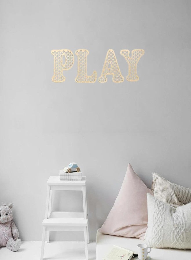 Xtlonbom Wooden Play Rattan Letters Set，Play Room wall Decor，Large Rattan Letters for Wall Decor Boho Wall Signs Playroom，playroom Sign Art Kids Playroom Decor Nursery Room Decorations for Girls Boys - Image 1