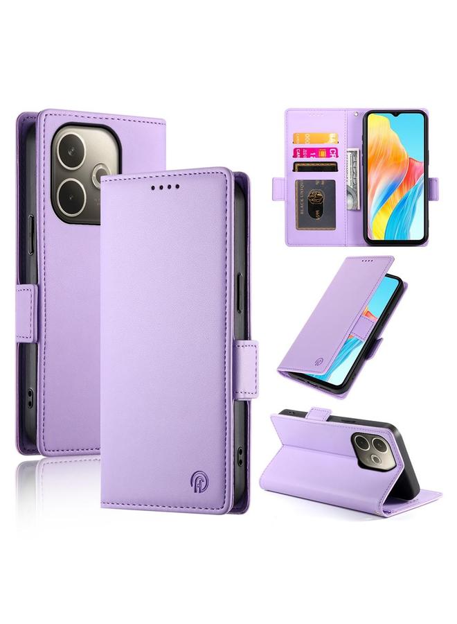 S-TOP Case For OPPO A5 PRO 5G Global Side Buckle Magnetic Frosted Leather Phone Case - Image 1