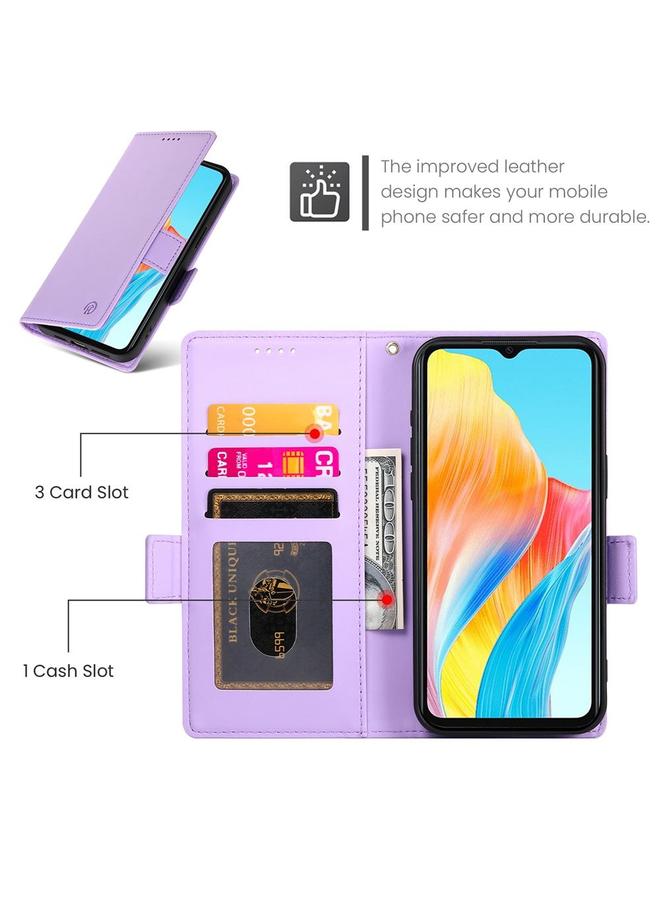 S-TOP Case For OPPO A5 PRO 5G Global Side Buckle Magnetic Frosted Leather Phone Case - Image 4