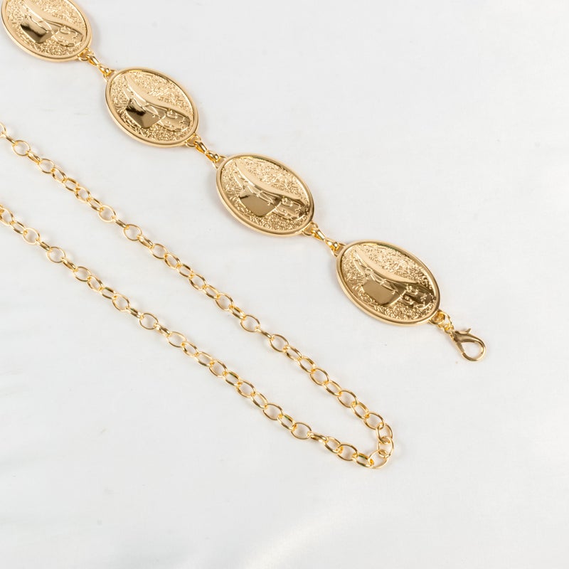 ذا بلاك بيرل اكسسوريز حزام معدن حريمي ذهبي - Image 2