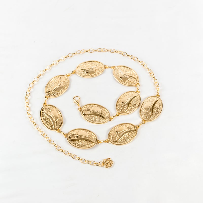 ذا بلاك بيرل اكسسوريز حزام معدن حريمي ذهبي - Image 1