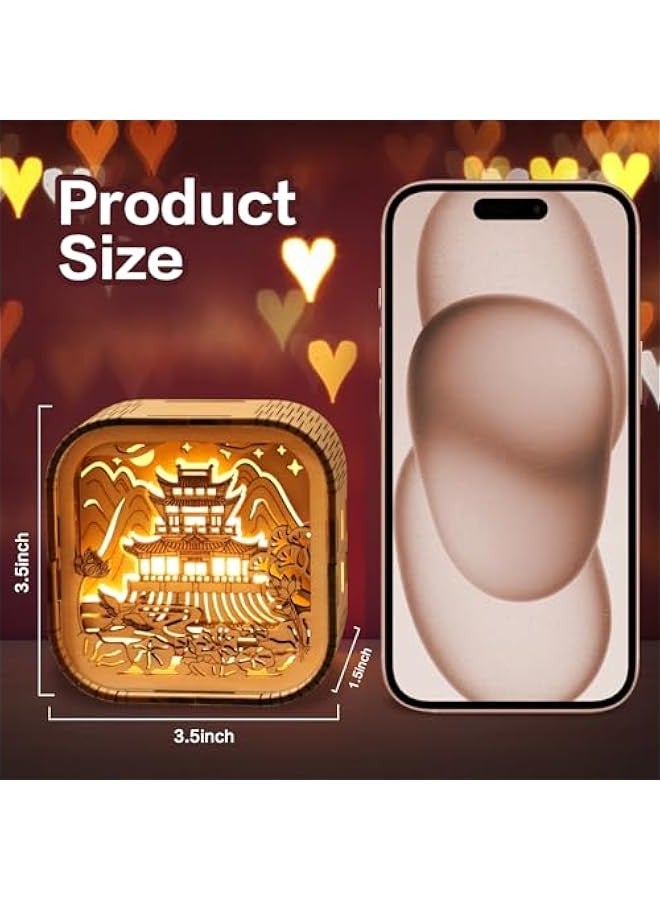 جيني احجية خشبية ثلاثية الابعاد للبالغين والاطفال، 3 اوضاع اضاءة LED، لعبة للاطفال تصنعها بنفسك، هدايا ذات مغزى للاطفال من سن 6 و7 و8 و9 و10 و11 و12 و13 للاولاد والبنات، لون اساسي للأشجار، L0106P - Image 3