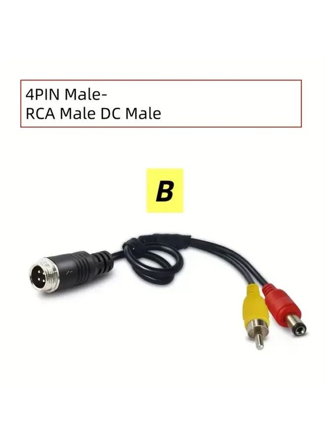 كابل محول من 4 دبوس ذكر إلى آر سي إيه M DC M للطيران لكاميرا المراقبة الخلفية للسيارة - Image 1