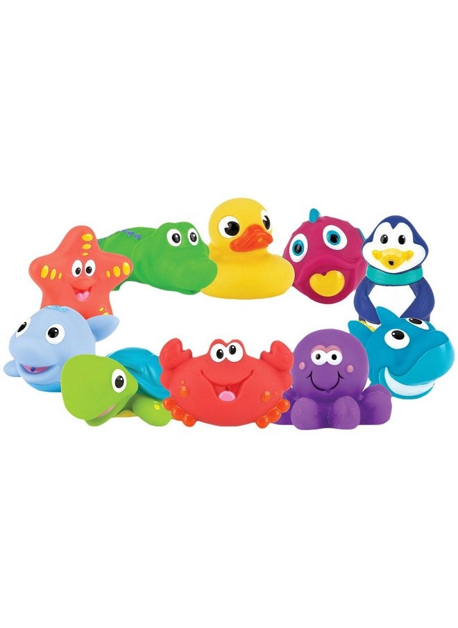 Nuby Nuby 10 Count (Pack of 1) Little Squirts Fun Bath Toys, Assorted Characters  - Image 1