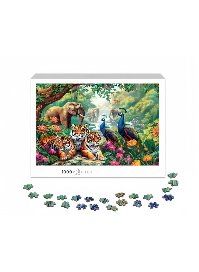 لغز مكون من 1000 قطعة بموضوع حيوانات الغابة - Image 2