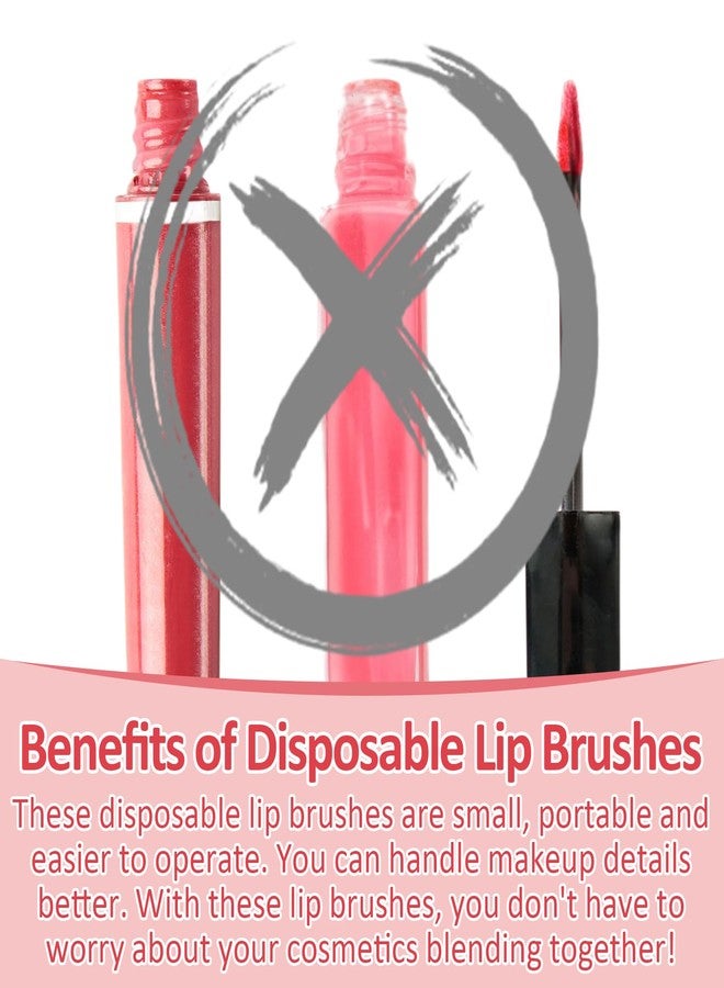 MAQIHAN 300 Lip Applicators Brush Disposable - MAQIHAN Lip Gloss Applicators Brushes Lipstick Bulk Make Up Sticks Artist Tools Kit Esthetician Essentials Supplies Doe Foot Lip Stick Makeup Brushes Wands - Image 2