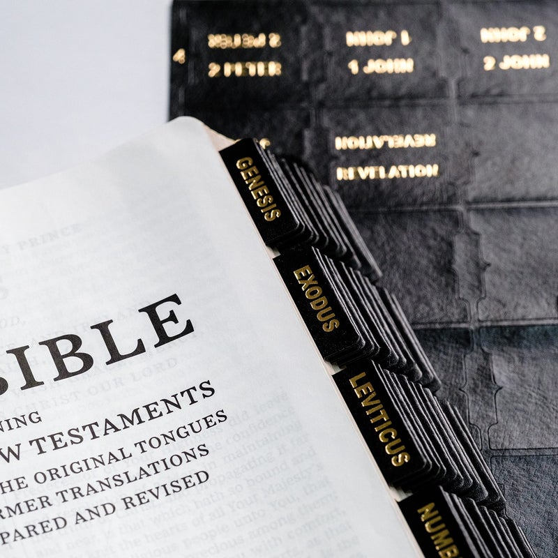 UPAFEXXI-Leather Bible Tabs, Bible Tabs for Women and Men(Gold Foil Lettering) Large Print Stickers, Easy to Read and Apply, 80 Chapters Labels for Easy Navigation(Black) - Image 5