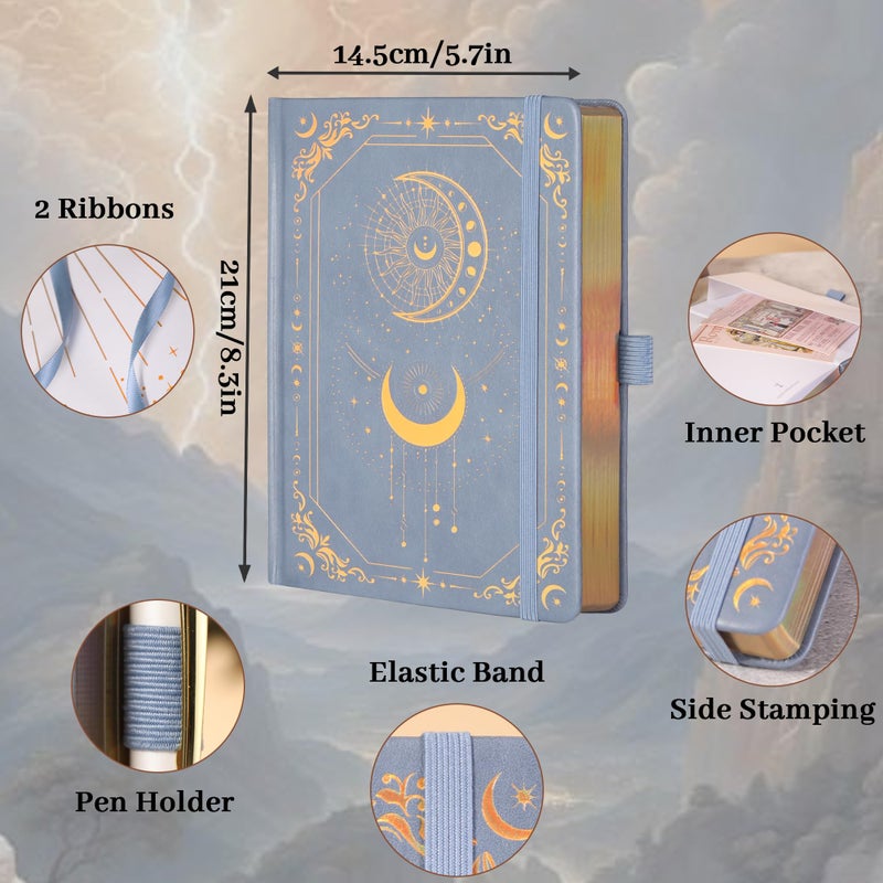 TIEFOSSI Dot Journal, 160gsm 190 Numbered Pages, Diary for Work & Sketching, A5 Hardcover Leather Journal for Writing Women Men - Image 2