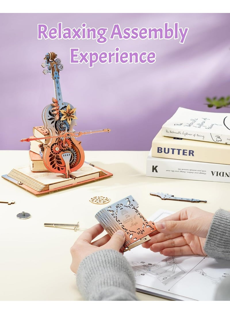 ROBOTIME ROKR Symphony of Gorgeous Dreams Mechanical Music Box 3D Wooden Puzzle AMK63M - Image 2
