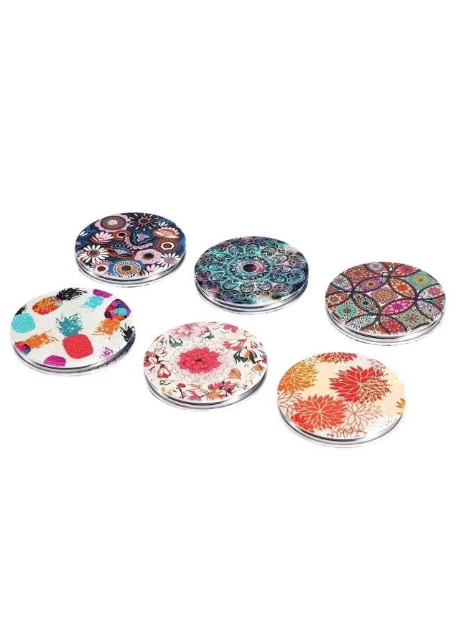 مرآة مكياج صغيرة الحجم للنساء والرجال والفتيات، مرآة مستحضرات تجميل دائرية أنيقة متعددة الألوان للسفر - Image 3