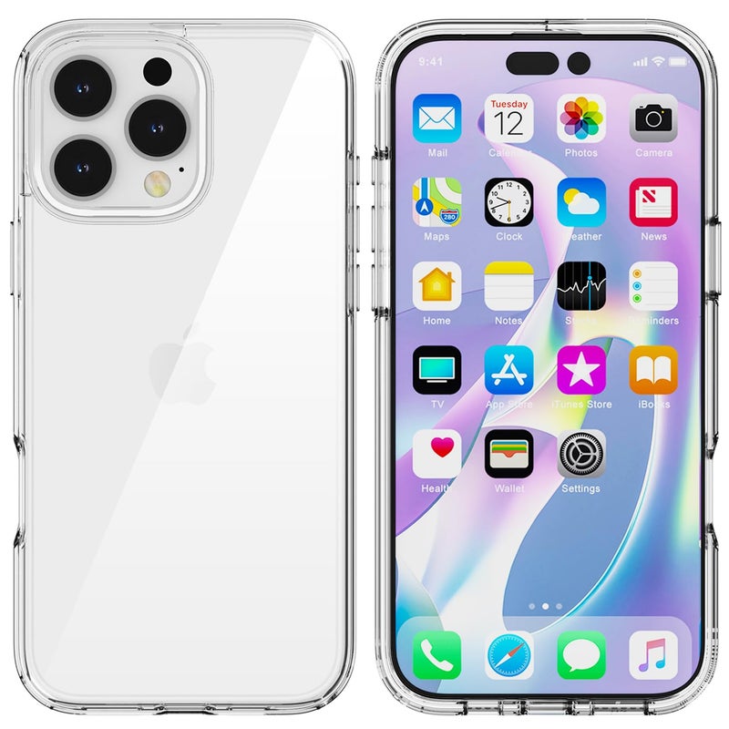 TENOC Phone Case Compatible with iPhone 16 Pro Max, Clear Case Shockproof Protective Bumper Slim Cover for 6.9 Inch - Image 1