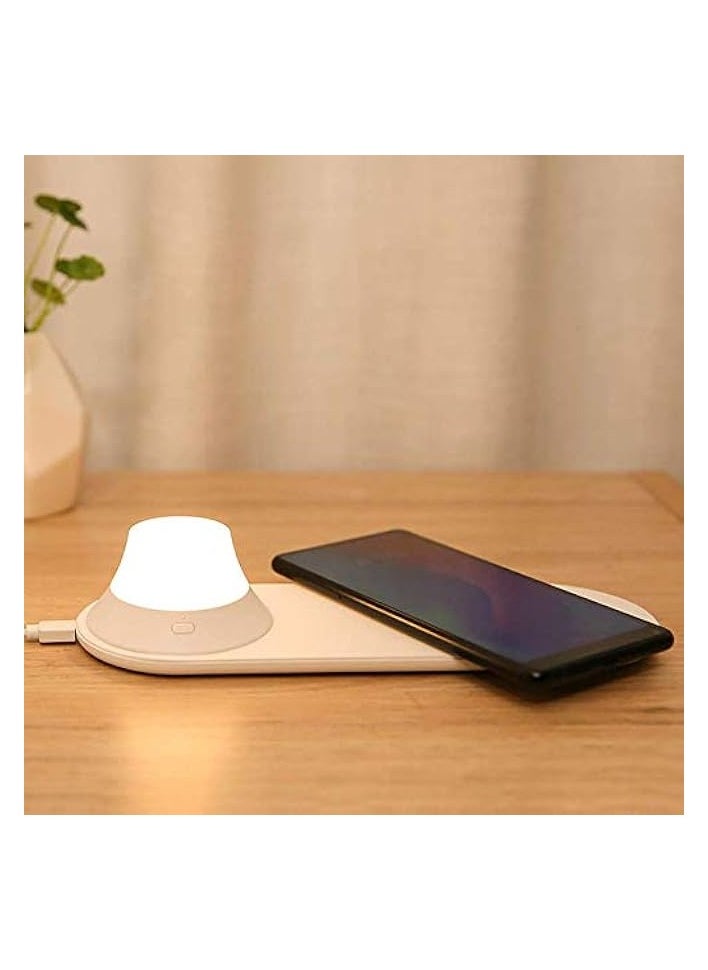 Yeelight Wireless Quick Fast Charger USB Charging Port Design with Separated Magnetic 7 LED Double Color Temperature Changing Night Light Beside Lamp Compact for Mobile Phone Living Room  - Image 1