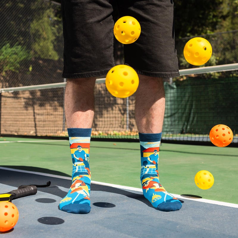 Lavley I'd Rather Be - Funny Socks For Men & Women - Gifts For Golfing, Hunting, Camping, Hiking, Skiing, Reading, Sports and more (US, Alpha, One Size, Regular, Regular, Playing Pickleball) - Image 3