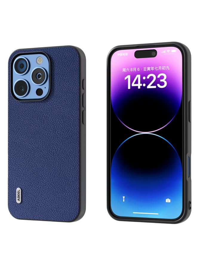 S-TOP Case For iPhone 16 Pro ABEEL Black Edge Genuine Leather Mino Phone Case - Image 1