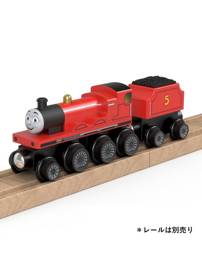 THOMAS & FRIENDS Thomas & Friends Wooden Railway Toy Train James Push-Along Wood Engine & Coal Car for Toddlers & Preschool Kids Ages 2+ Years (Amazon Exclusive)  - Image 2