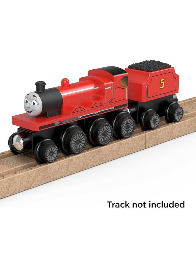 THOMAS & FRIENDS Thomas & Friends Wooden Railway Toy Train James Push-Along Wood Engine & Coal Car for Toddlers & Preschool Kids Ages 2+ Years (Amazon Exclusive)  - Image 5