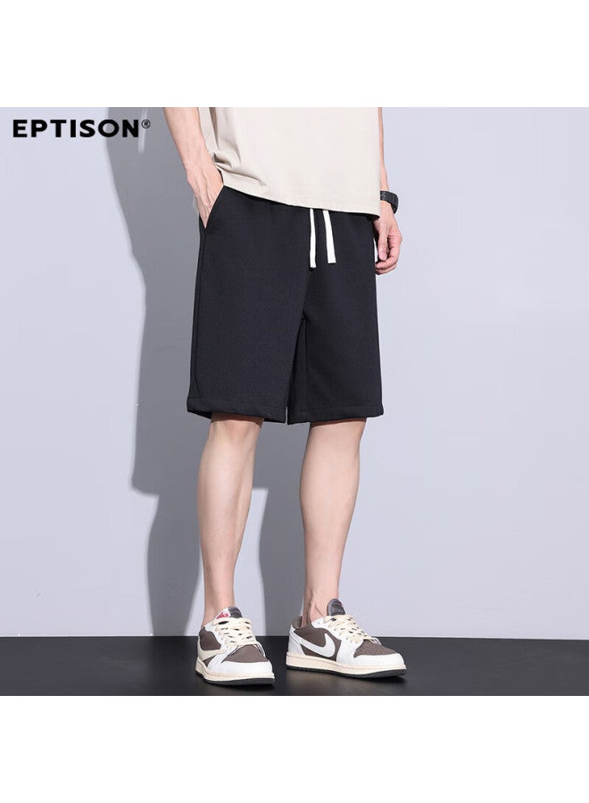 EPTISON Yipintiancheng Summer Heavy-duty Sports Shorts, Comfortable Solid Color Knee-length Pants, Large Size Loose Versatile Trendy Casual Mid-length Shorts - Image 3
