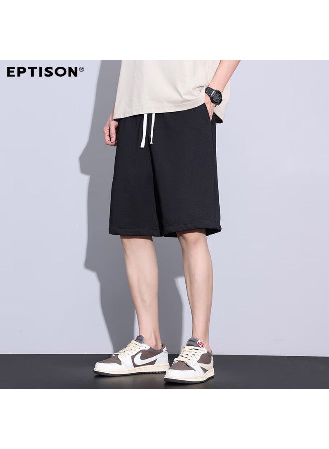 EPTISON Yipintiancheng Summer Heavy-duty Sports Shorts, Comfortable Solid Color Knee-length Pants, Large Size Loose Versatile Trendy Casual Mid-length Shorts - Image 1