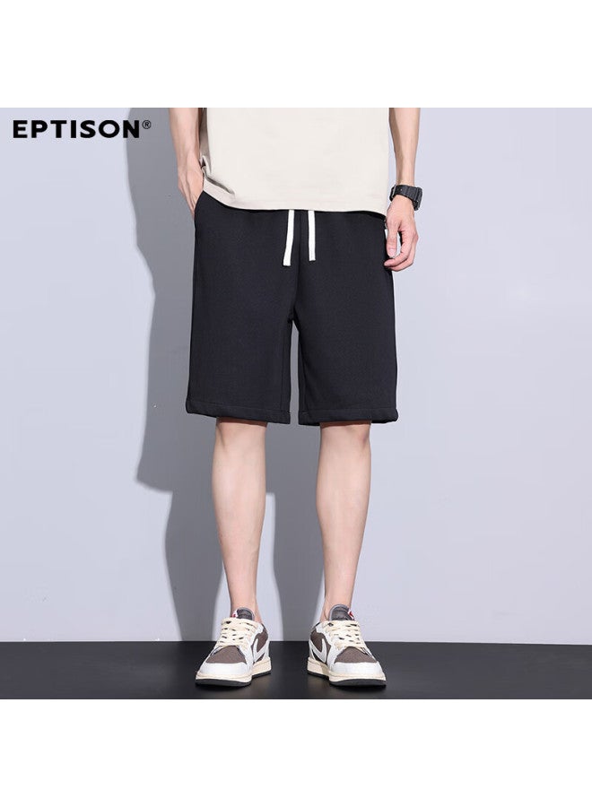 EPTISON Yipintiancheng Summer Heavy-duty Sports Shorts, Comfortable Solid Color Knee-length Pants, Large Size Loose Versatile Trendy Casual Mid-length Shorts - Image 2