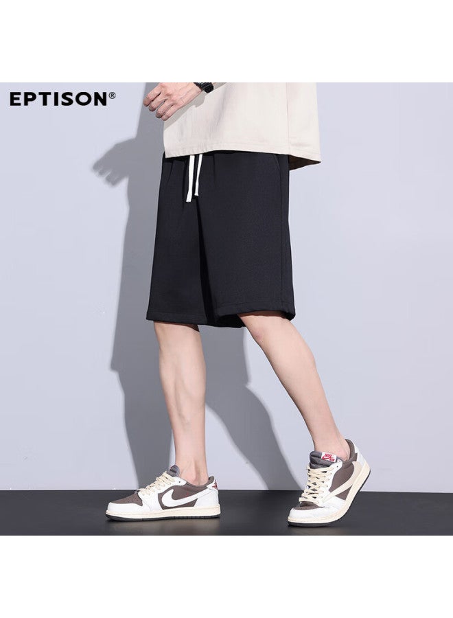 EPTISON Yipintiancheng Summer Heavy-duty Sports Shorts, Comfortable Solid Color Knee-length Pants, Large Size Loose Versatile Trendy Casual Mid-length Shorts - Image 4