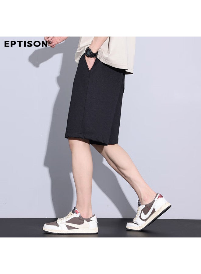 EPTISON Yipintiancheng Summer Heavy-duty Sports Shorts, Comfortable Solid Color Knee-length Pants, Large Size Loose Versatile Trendy Casual Mid-length Shorts - Image 5