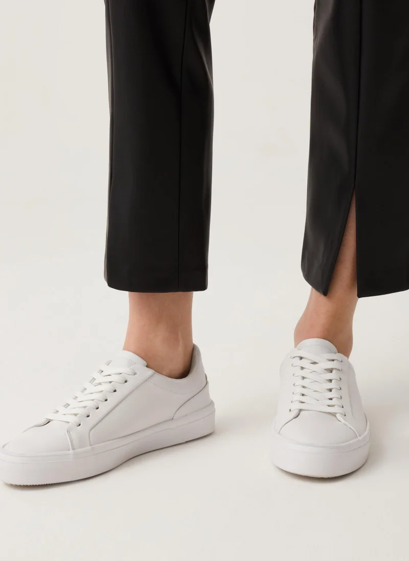 Ovs OVS Shiny-Effect Crop Leggings