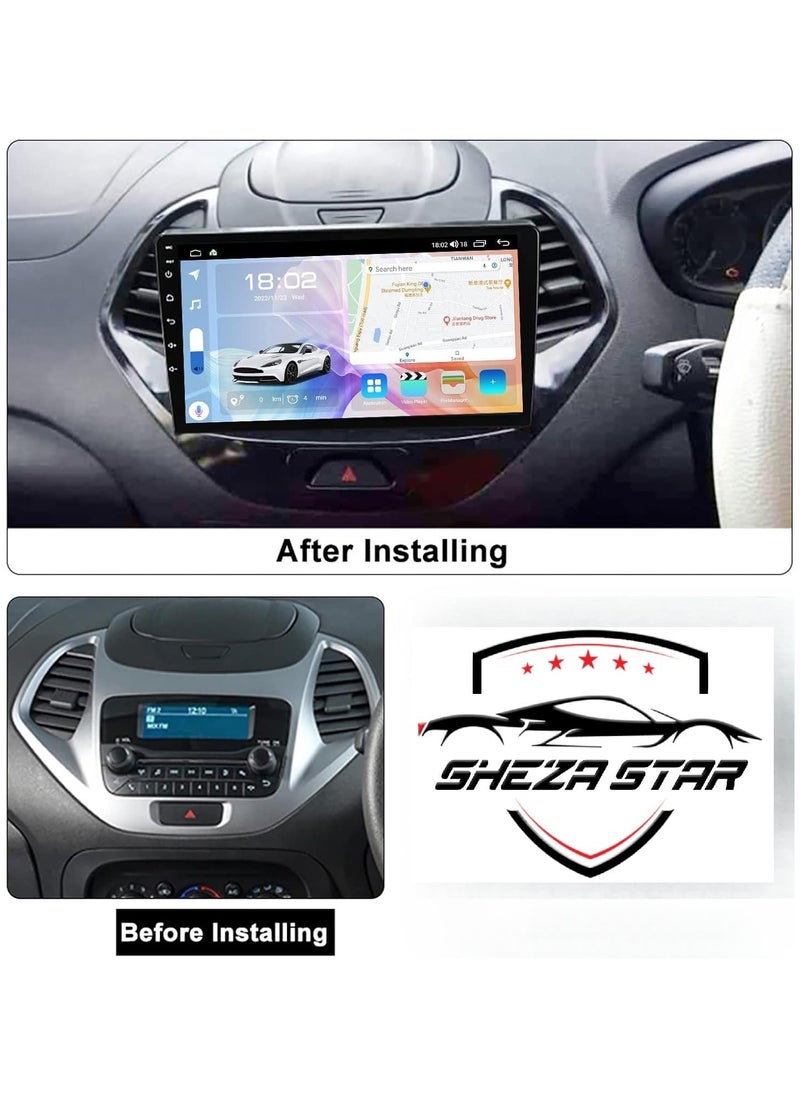 SHEZA STAR Android Car Stereo for Ford Figo 2015-2020 2GB RAM 32GB ROM Support Carplay, Mirror Link Wi-Fi BT, Radio GPS Navigation, 9 Inch IPS Touch Screen with AHD Camera Included  - Image 2