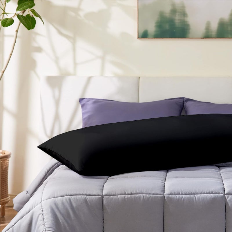 Filbert Filbert Ultra Soft Microfiber Body Pillow Long Large Pillows for Use During Pregnancy Side Sleeper Cover Insert 20 x 54 Inches Pack of 1 Black  - Image 4