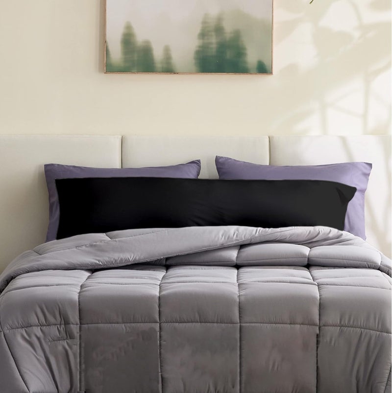 Filbert Filbert Ultra Soft Microfiber Body Pillow Long Large Pillows for Use During Pregnancy Side Sleeper Cover Insert 20 x 54 Inches Pack of 1 Black  - Image 3