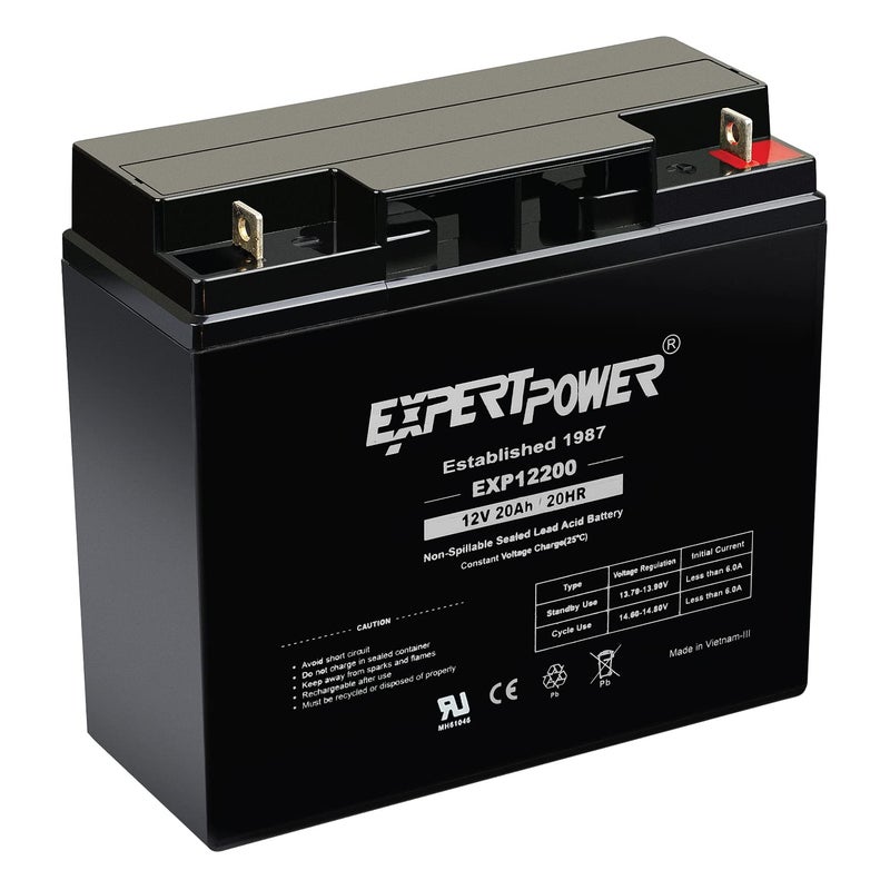 ExpertPower 12 Volt 20 Ah EXP12200 Rechargeable SLA Battery - Image 1