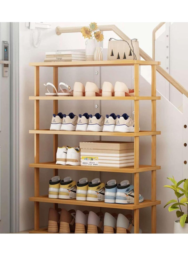 LINGWEI Shoe Rack For Entryway Shoes Organizer Free Standing Shelf Space Saving Storage Bamboo Shoe Rack For Hallway Bedroom - Image 3