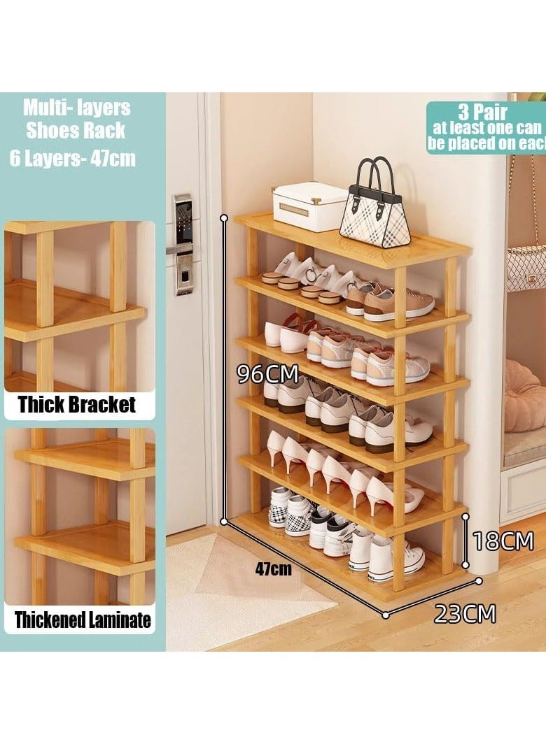 LINGWEI Shoe Rack For Entryway Shoes Organizer Free Standing Shelf Space Saving Storage Bamboo Shoe Rack For Hallway Bedroom - Image 4