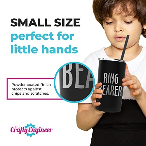 The Crafty Engineer Ring Bearer Tumbler with Straw - Unique Proposal Gift Boys - (Ring Bearer (Engraved)) - Image 3
