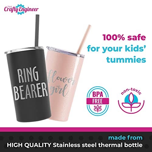 The Crafty Engineer Ring Bearer Tumbler with Straw - Unique Proposal Gift Boys - (Ring Bearer (Engraved)) - Image 5