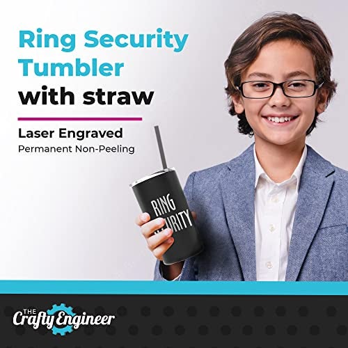 The Crafty Engineer Ring Bearer Tumbler with Straw - Unique Proposal Gift Boys - (Ring Bearer (Engraved)) - Image 2