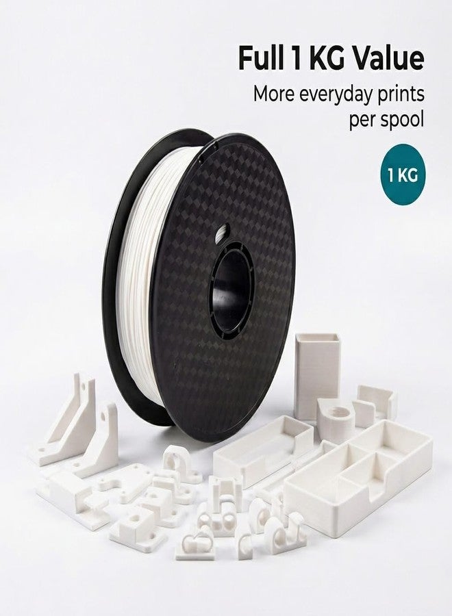 Tesseract Premium PETG 1.75mm 3D Printing Filament | Dimensional Accuracy +/- 0.03mm | Compatible with Most FDM Printers | 1 KG 3D Printer Filament - White (Quantity 1) - Image 2