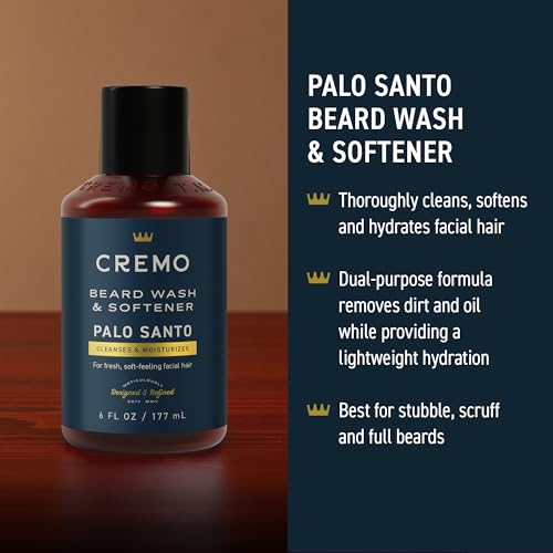 Cremo Palo Santo 2n1 Beard Wash Softener Deep Conditioner Oil Set for Medium to Long Beards - Image 3