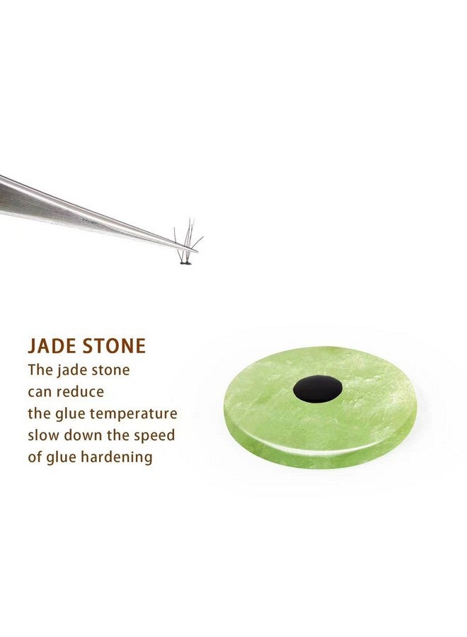 YiQiYi 3 Pcs Jade Stone Glue Pallet For Eyelash Extension Round Lash Grafting Grafting Holder Padjade Stone False Eyelash Pallet - Image 3