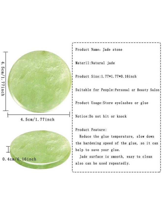 YiQiYi 3 Pcs Jade Stone Glue Pallet For Eyelash Extension Round Lash Grafting Grafting Holder Padjade Stone False Eyelash Pallet - Image 2