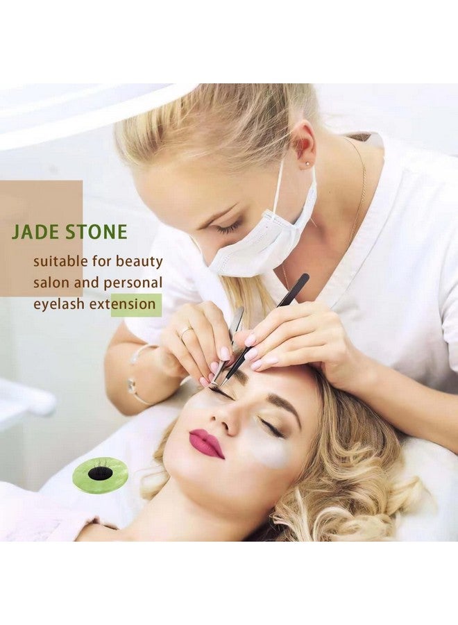 YiQiYi 3 Pcs Jade Stone Glue Pallet For Eyelash Extension Round Lash Grafting Grafting Holder Padjade Stone False Eyelash Pallet - Image 5