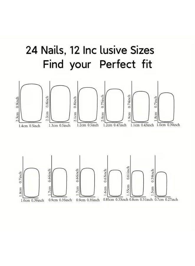 Goolsky 24 قطعة نصائح أظافر مزيفة مربعة نصف فرنسية بيضاء نقية مع لاصق هلامي ومبرد أظافر، أظافر دي آي واي، أظافر بأسلوب فرنسي، أظافر مزينة بالأحجار الكريمة، أظافر ضغط عالية الجودة، أظافر سهلة التطبيق، أظافر لاصقة، أظافر صناعية، عشاق الأظافر - Image 4