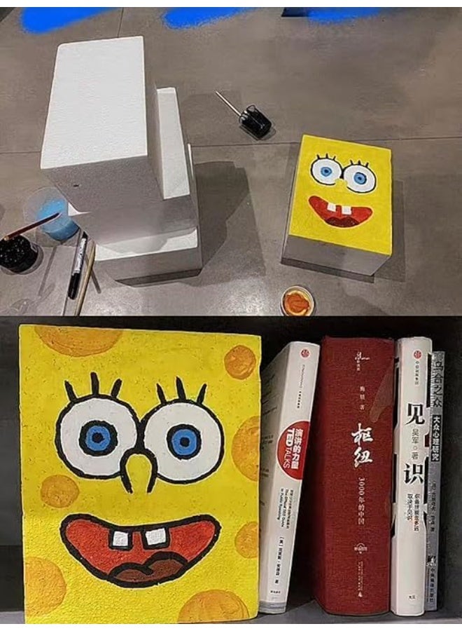 كرافت ماجيك مجموعة 8 قطع من كتل الفوم الحرفية 12×4×1 بوصة | مستطيلات بيضاء من البوليسترين ستيروفوم / ثيرموكول للنحت الفني، النمذجة، الحرف اليدوية، تنسيقات الزهور والمشاريع المدرسية - Image 5