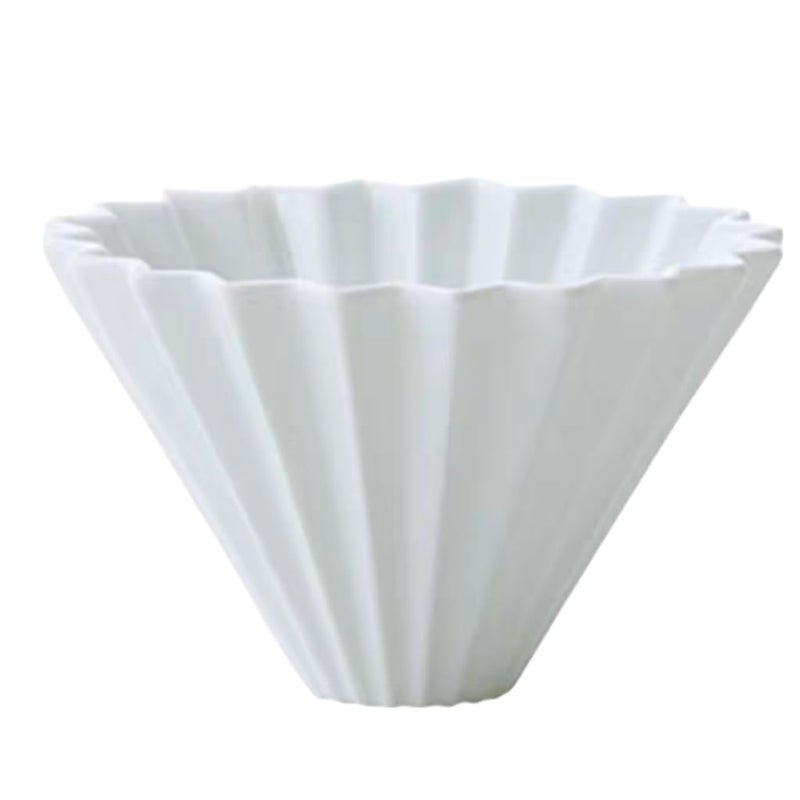 Goodening Origami Filter CupCeramic Pour Over Coffee Maker NonElectric Pour Over Coffee Dripper Easy Manual Brew Maker Single Cups Porcelain for Home Cafe Camping Coffee Gifts White