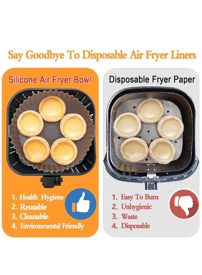 Reusable Non-Stick Silicone Air Fryer Pot Set - 3 Pcs Parchment Paper Liners for Baking, Roasting, and Microwave Use - Perfect for Air Fryers and Ovens - Image 3