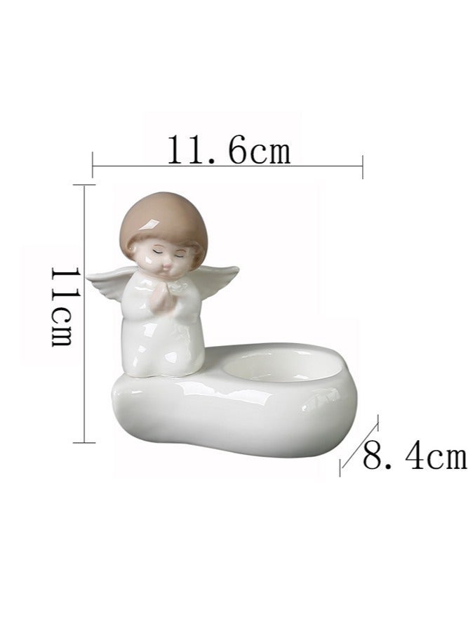 general Praying Angel Candle Holder Romantic Candle Cup Decor for Living Room Bedroom Desktop Table Home Decoration - Image 3