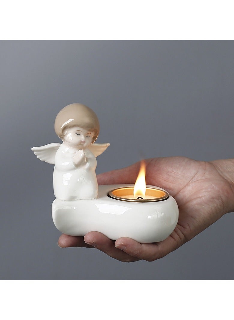 general Praying Angel Candle Holder Romantic Candle Cup Decor for Living Room Bedroom Desktop Table Home Decoration - Image 2