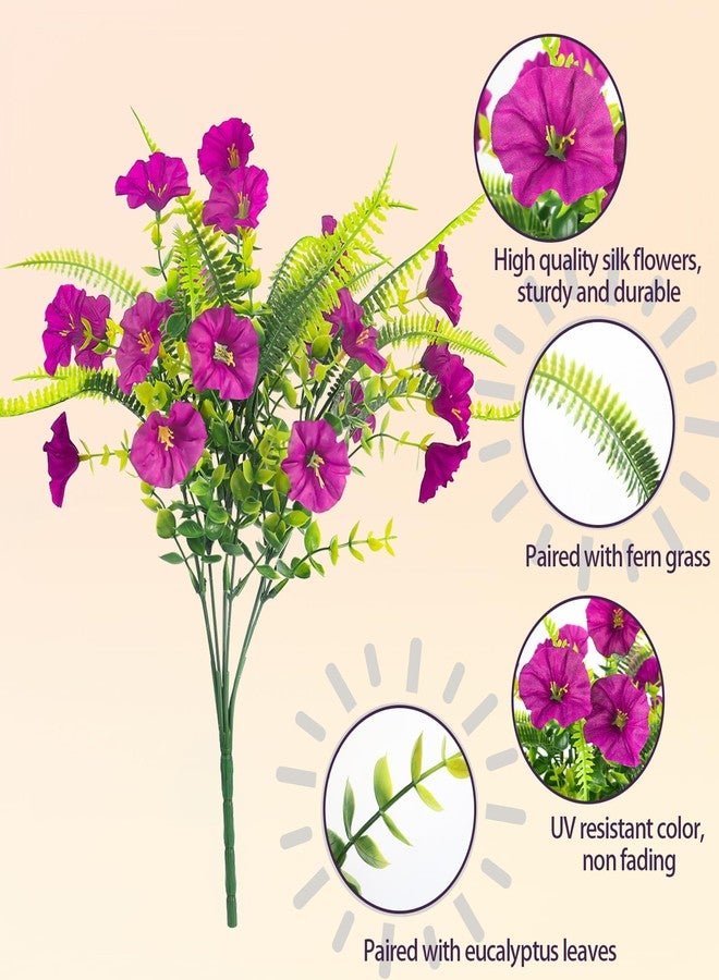 HIAGROW 12 Bundles Fake Flowers Paired with Fern, Magenta Artificial Flowers for Outdoors UV Resistant Shrubs Faux Flowers for Indoor Outdoor Decorations - Image 5