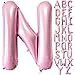 Lovoir 40 Inch Pastel Pink Letter N Balloons 1 Pcs Letter Balloons Alphabet Self Sealing Mylar Foil Material Perfect for Boys Girls Unisex Adult Birthday Anniversary - Image 2